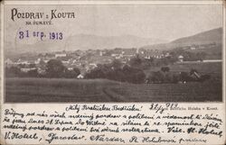 1913 View of Kouta na Sumave, Bohemia, Czech Republic Postcard