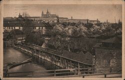 Prague, View of Prague Castle and Charles Bridge Postcard