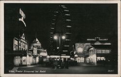 Vienna Prater Ferris Wheel at Night Austria Postcard Postcard Postcard