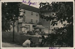 Piešťany Cyril Sanitorium Courtyard Postcard