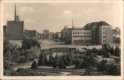 Pardubitz Czechoslovakia Cityscape View with Church Postcard