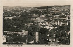 Plzeň, View from a Tower, Eastern Part, Czechoslovakia Postcard Postcard Postcard