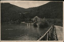 Trenčianske Teplice Spa, Slovakia, Lake & House Postcard