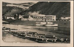 Stechovice Hotel and Paddle Steamer on the Vltava River Štěchovice, Czechoslovakia Postcard Postcard Postcard