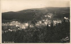 Marienbad Czechoslovakia Town View Vintage Postcard Mariánské Lázně, Czechoslovakia Postcard Postcard Postcard