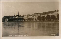 Steyr, Austria - View of buildings along the Enns River Postcard