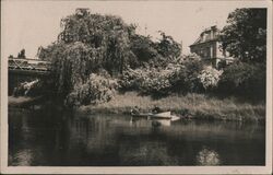 Two Men in a Rowboat on the Metuje River, Jaroměř Czechoslovakia Postcard Postcard Postcard