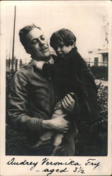 Man Holding Young Child Audry Veronika Fry Postcard