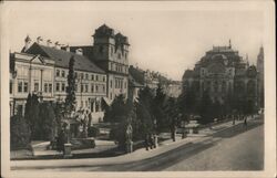 Košice, Slovakia - Main Street View with Theatre Postcard