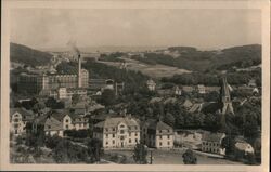 Nejdek, Bohemia, View with Church and Factory Czechoslovakia Postcard Postcard Postcard