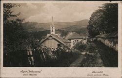 Aktinofot - Church and Houses in Village - Slovakia Postcard