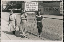 Three Women by Advertisement for Ice Cream and Candy Zlín, Czechoslovakia Postcard Postcard Postcard