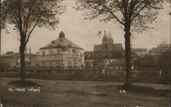 Hradec Kralove, view with church and school Czechoslovakia Postcard Postcard Postcard