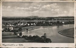 Wegstädtl an der Elbe with Melnik Castle in the background Postcard