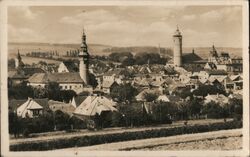 Domažlice, Czechoslovakia - Panoramic City View Postcard