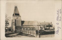 Ferry le Martel Church and School, France Postcard Postcard Postcard