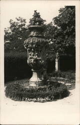 Beharov Castle Garden Vase Statue Czechoslovakia Postcard