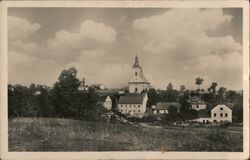 Butovice, Church and Village View, 1940 Czechoslovakia Postcard Postcard Postcard