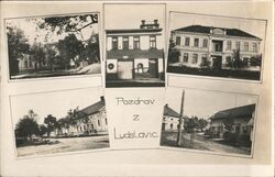 Pazdrav z Ludslavic, Six View Postcard Postcard