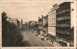 Street Scene in Pardubice, Czechoslovakia Postcard