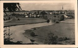 Frymburk na Sumave, Czechoslovakia - River View Postcard Postcard Postcard