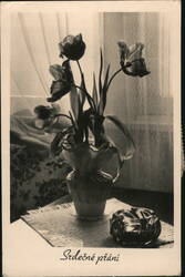 Tulips in a Vase with Ashtray Postcard