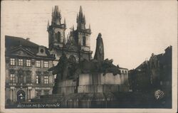 Jan Hus Memorial, Old Town Square, Prague, Czechoslovakia Postcard