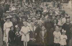 Large Group of People Posed for Photo Poděbrady Czechoslovakia Postcard Postcard Postcard