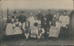 Group Portrait of People in Traditional Costumes, Vyšmarka Postcard