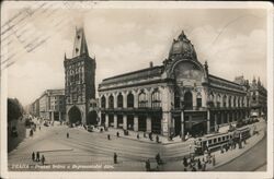 Powder Tower and Municipal House, Prague Czechoslovakia Postcard Postcard Postcard