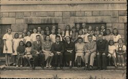 Vintage photo of school class with teachers, Brno Czechoslovakia Postcard Postcard Postcard