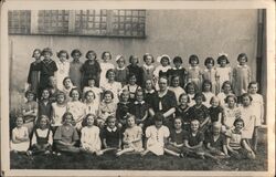 Class Portrait of Girls with Teacher, School Year 1935-36 Postcard