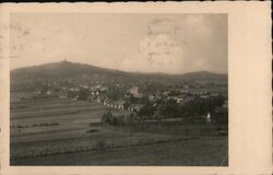 Zbiroh, View of Town with Church on Hill Postcard