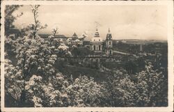 St. Nicholas Church, Prague, Czechoslovakia, Spring Blossoms Postcard