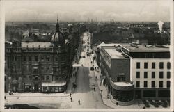 Street Scene in Pardubice, Czechoslovakia Postcard