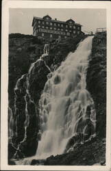 Labsky Waterfall and Hotel, Krkonoše Mountains Postcard