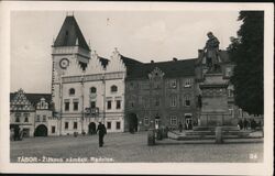 Town Hall and Jan Žižka Statue, Žižkovo náměstí, Tábor Postcard