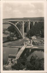 Podolsko Bridge and Chain Bridge over the Vltava River Postcard