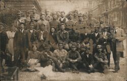 Group of WWI Austro-Hungarian Soldiers and Civilians Postcard