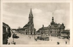 Kladno Czechoslovakia, Church and Town Hall Postcard Postcard Postcard