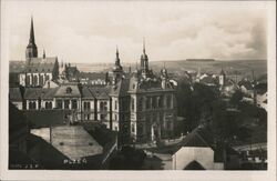 Plzeň Cityscape with St. Bartholomew's Church Postcard