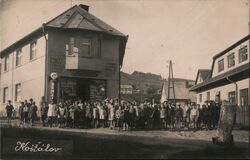 Group of Children in Front of General Store, Hoštálov Czechoslovakia Postcard Postcard Postcard