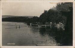 People enjoying the lake at Velké Dářko, Czech Republic Postcard