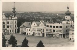 View of Vysoké Mýto Namesti Square Czechoslovakia Postcard