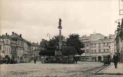 Marian column in Upper Square, Litomyšl Czechoslovakia Postcard Postcard Postcard