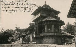 Wooden lookout tower Kosti Horice, Pustevne, Radhostic Mountains Postcard