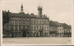 Hořice Town Square, Czechoslovakia Postcard Postcard Postcard