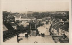 View of Hořice v Podkrkonoší from the tower, 1950 Czechoslovakia Postcard Postcard Postcard