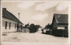 Veselá nad Váhom Czechoslovakia - Street Scene Postcard