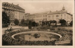 Pardubice Tyršovy sady s fontánou Postcard